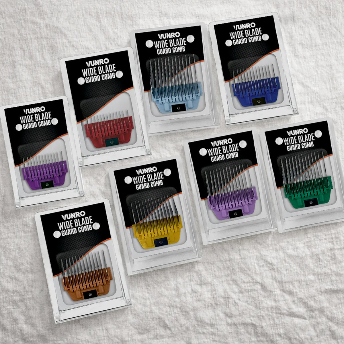 Eight Piece ColorMax Wide Blade Guard Comb Bundle (A5 Compatible) by VUNRO